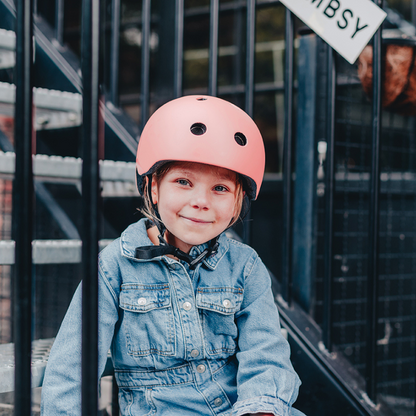 Scoot and Ride - Casco - tg. S-M - luce posteriore e chiusura magnetica - rosa rose