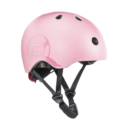 Scoot and Ride - Casco - tg. S-M - luce posteriore e chiusura magnetica - rosa rose
