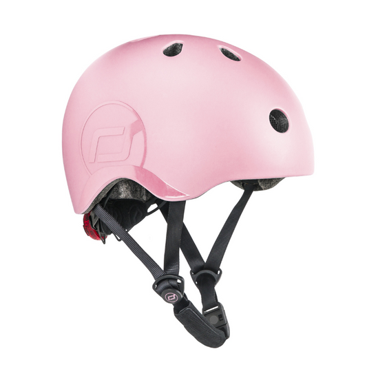 Scoot and Ride - Casco - tg. S-M - luce posteriore e chiusura magnetica - rosa rose