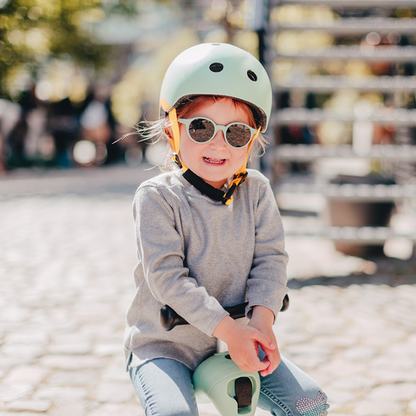 Scoot and Ride - Casco - tg. XXS-S - luce posteriore e chiusura magnetica - giallo lemon