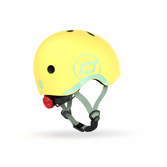 Scoot and Ride - Casco - tg. XXS-S - luce posteriore e chiusura magnetica - giallo lemon