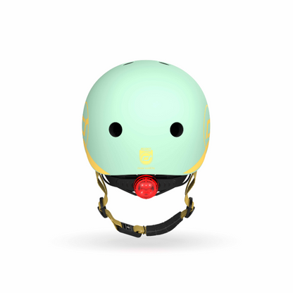 Scoot and Ride - Casco - tg. XXS-S - luce posteriore e chiusura magnetica - verde kiwi