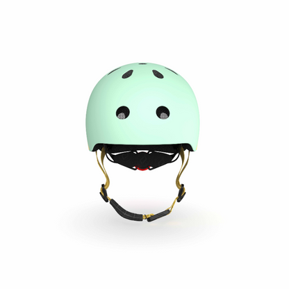 Scoot and Ride - Casco - tg. XXS-S - luce posteriore e chiusura magnetica - verde kiwi