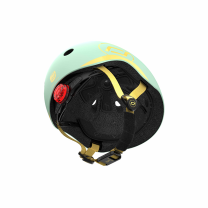Scoot and Ride - Casco - tg. XXS-S - luce posteriore e chiusura magnetica - verde kiwi