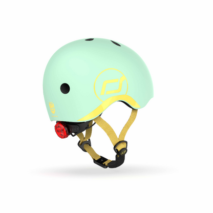 Scoot and Ride - Casco - tg. XXS-S - luce posteriore e chiusura magnetica - verde kiwi