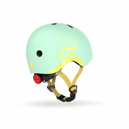 Scoot and Ride - Casco - tg. XXS-S - luce posteriore e chiusura magnetica - verde kiwi