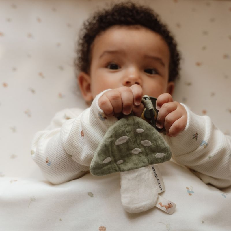 Little Dutch - Lenzuolo angoli in cotone 70x140 - Forest Friends bianco