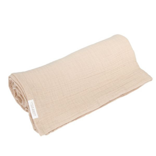 Little Dutch - Panno in Mussola Swaddle 120x120 cm - 100% Cotone Organico - Beige