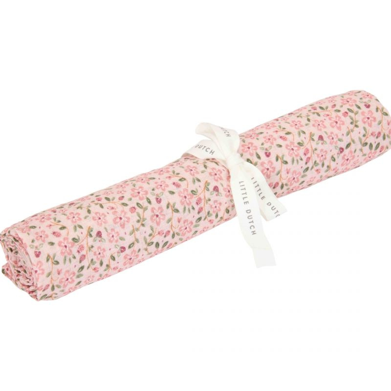 Little Dutch - Panno in Mussola Swaddle 120x120 cm - 100% Cotone Organico - Fairy Floral