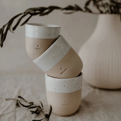 Eulenschnitt - Tazza in Ceramica incisa e realizzata a mano - Papà