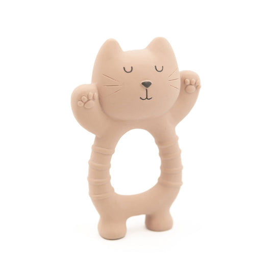 Gatto in gomma naturale per la dentizione Bamboom Warm Pink