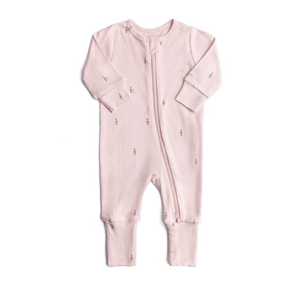 Bamboom - Pigiamino neonato con apertura davanti in viscosa di bambù - Fawn pink