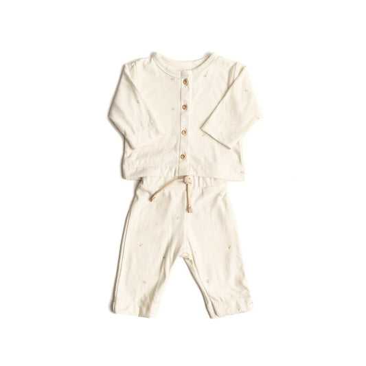 Bamboom twinset neonato con apertura frontale fantasia Bee's