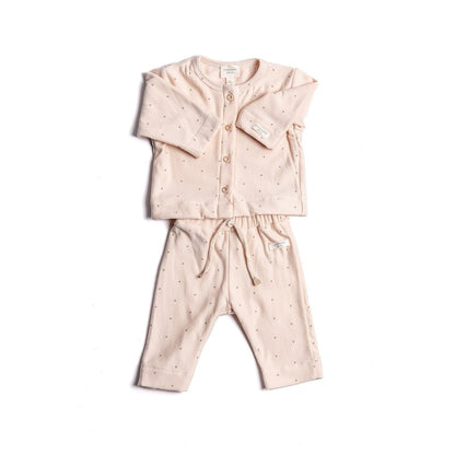 Bamboom twinset neonato con apertura frontale fantasia Hearts