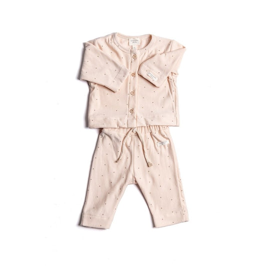 Bamboom twinset neonato con apertura frontale fantasia Hearts