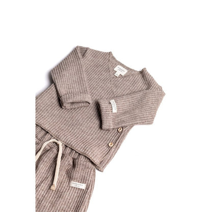 Bamboom twinset neonato con apertura incrociata soft brown - foto 2