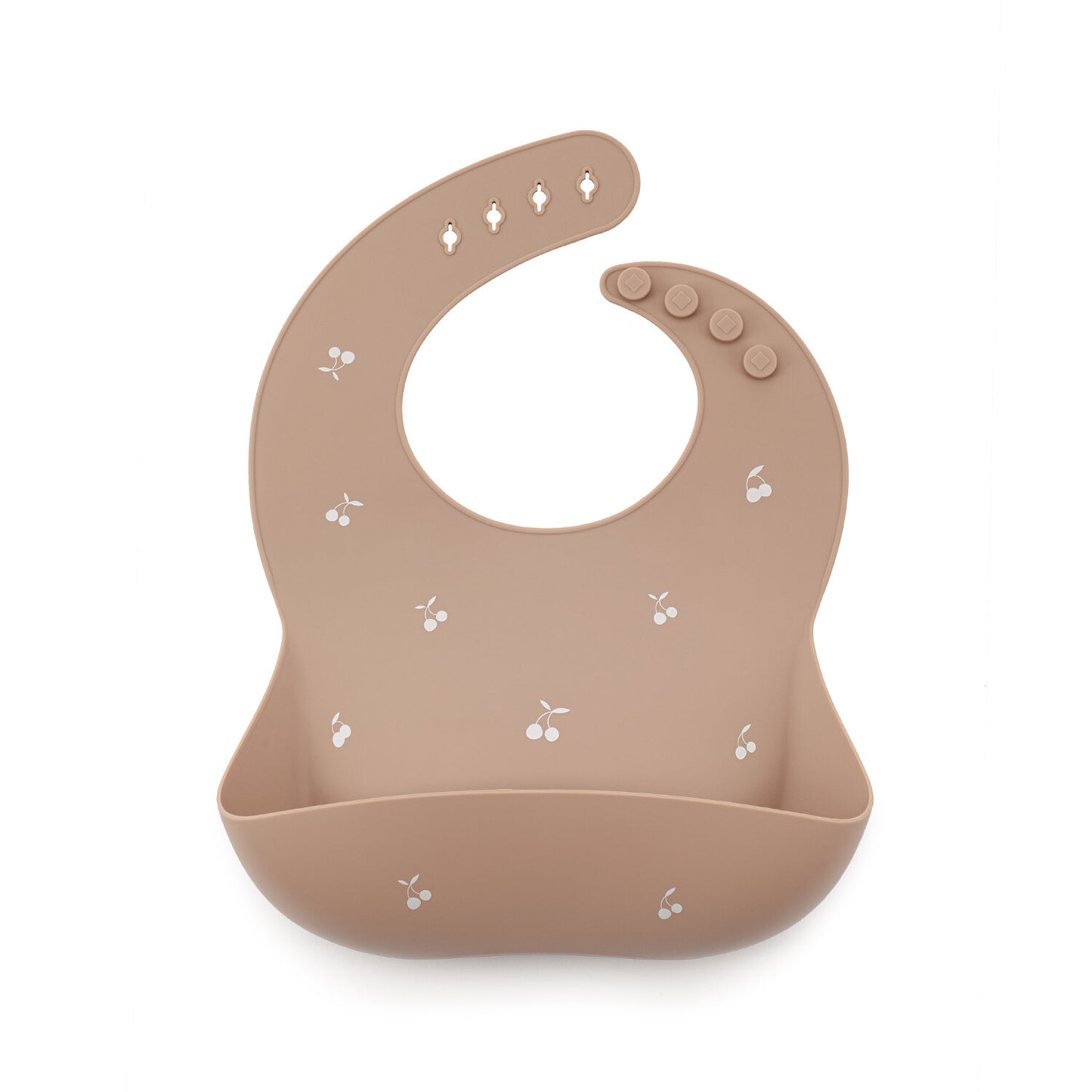 Sonia - Bavaglino in silicone con tasca - Tortora Ciliegia