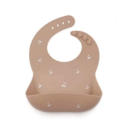 Sonia - Bavaglino in silicone con tasca - Tortora Ciliegia