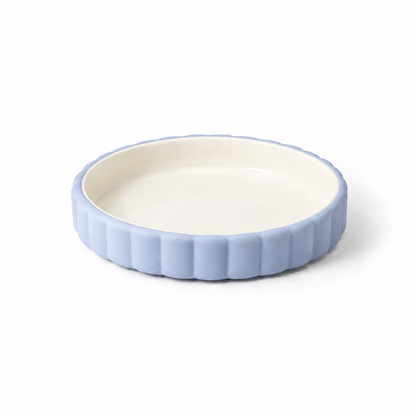 Piatto in ceramica con base in silicone Soina blu
