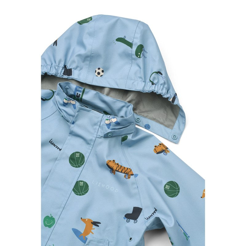 Liewood Pedia completo antipioggia giacca e pantaloni bambini azzurro - foto 5