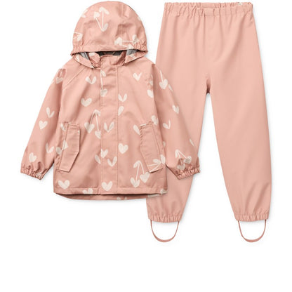 Liewood Pedia completo antipioggia giacca e pantaloni bambini fantasia Cuori