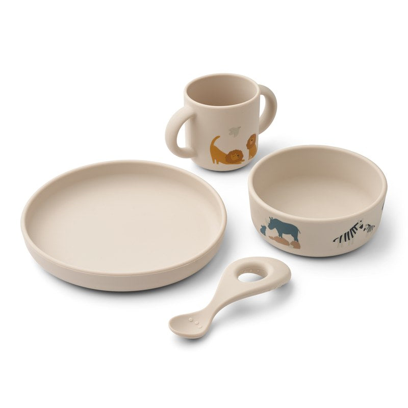 Liewood Vivi set pappa 4 pezzi in silicone Savana