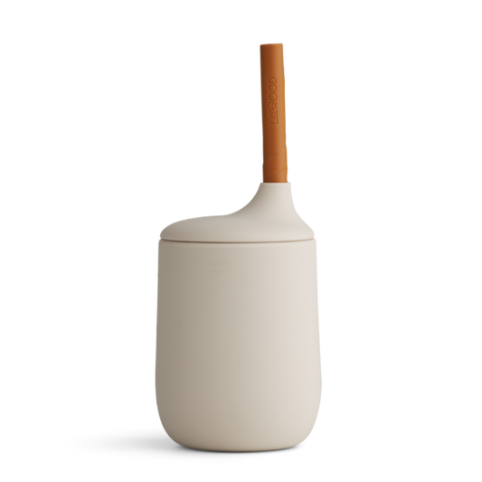 Liewood - Ellis - Sippy Cup - Bicchiere in Silicone con Cannuccia - Sabbia Senape