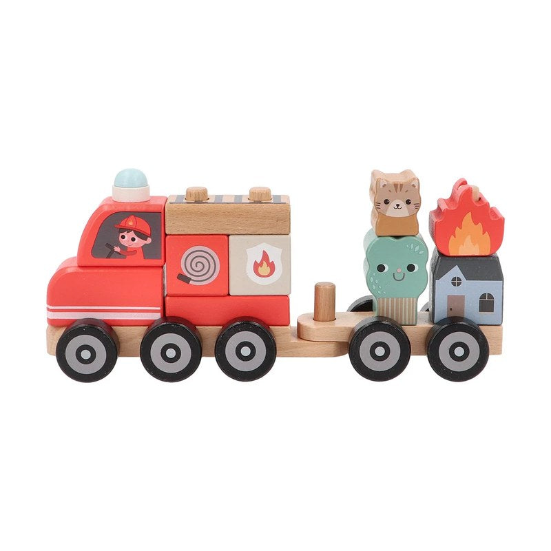 Camion dei pompieri in legno personalizzabile Monnëka