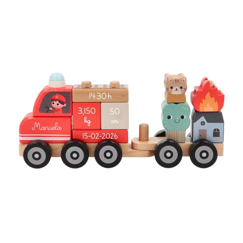 Camion dei pompieri in legno personalizzabile Monnëka - foto 4