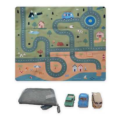 Monnëka - Gioco tovaglietta circuito con macchinine - Holidays