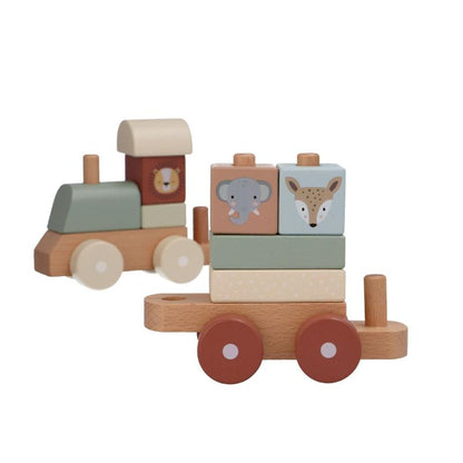 Monnëka Tutete - Trenino con Blocchi in legno - personalizzabile Savana Verde